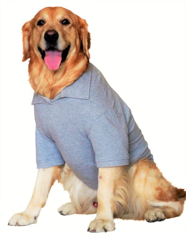 Grey Melange Polo T Shirt - Image 2