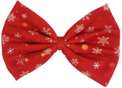 Snow Flakes Holiday Red Bow