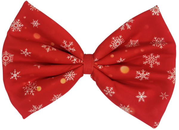 Snow Flakes Holiday Red Bow
