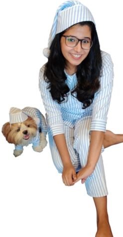 Soothing Blue StripeTwinning PJ For Hoomans
