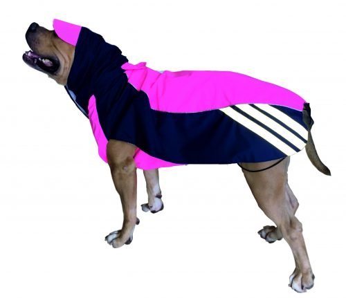 Doxters Slip on Dog Raincoat, Easy Wear Magic Cloak Navy Blue and Pink
