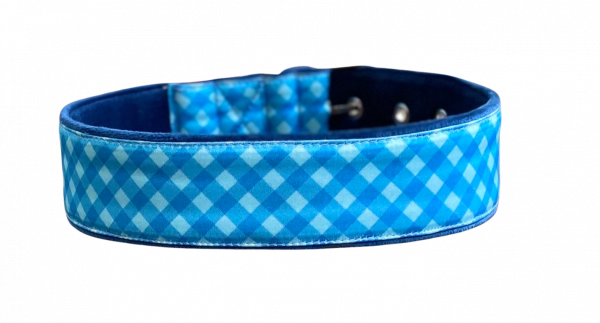Blue Waffle Dog Collar Cushioned - Image 2
