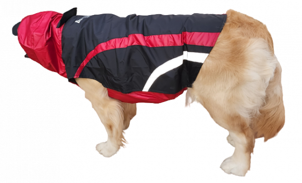Doxters Sleeveless Dog raincoat Black and Red