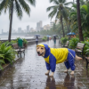 Doxters DryMax Full-Coverage Dog Raincoat Yellow & Royal Blue